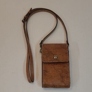 Patricia Nash Small Leather RFID Crossbody Wallet Map Print